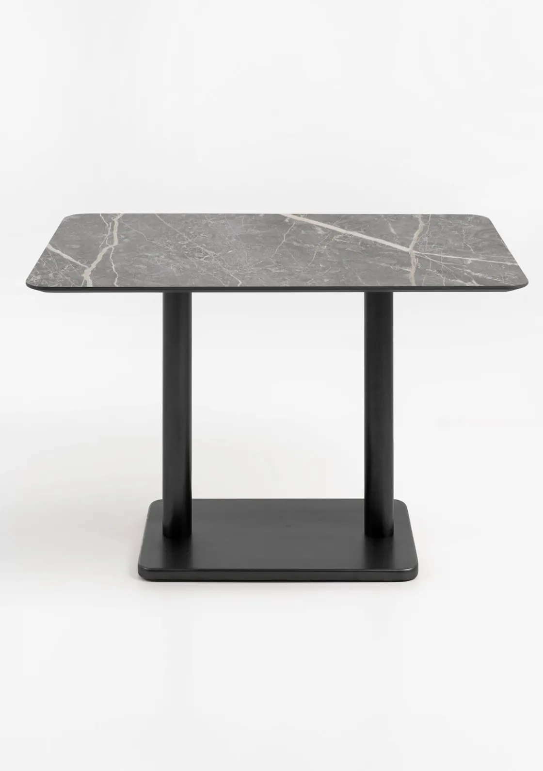 XOOON Brest bistrotafel marble light grey (120x75cm) kleur Zwart^ Woonaccessoires|Eettafels