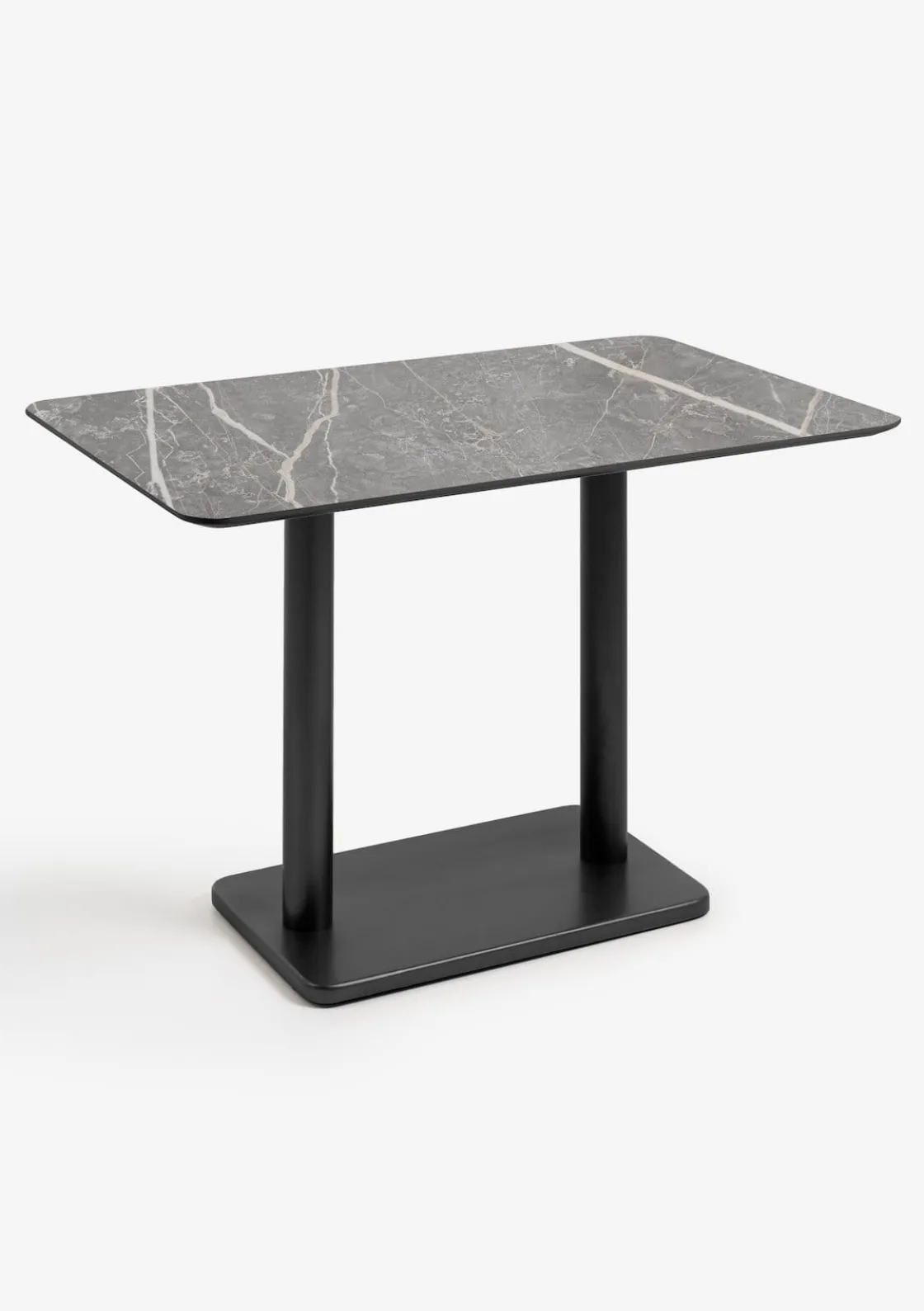 XOOON Brest bistrotafel marble light grey (120x75cm) kleur Zwart^ Woonaccessoires|Eettafels