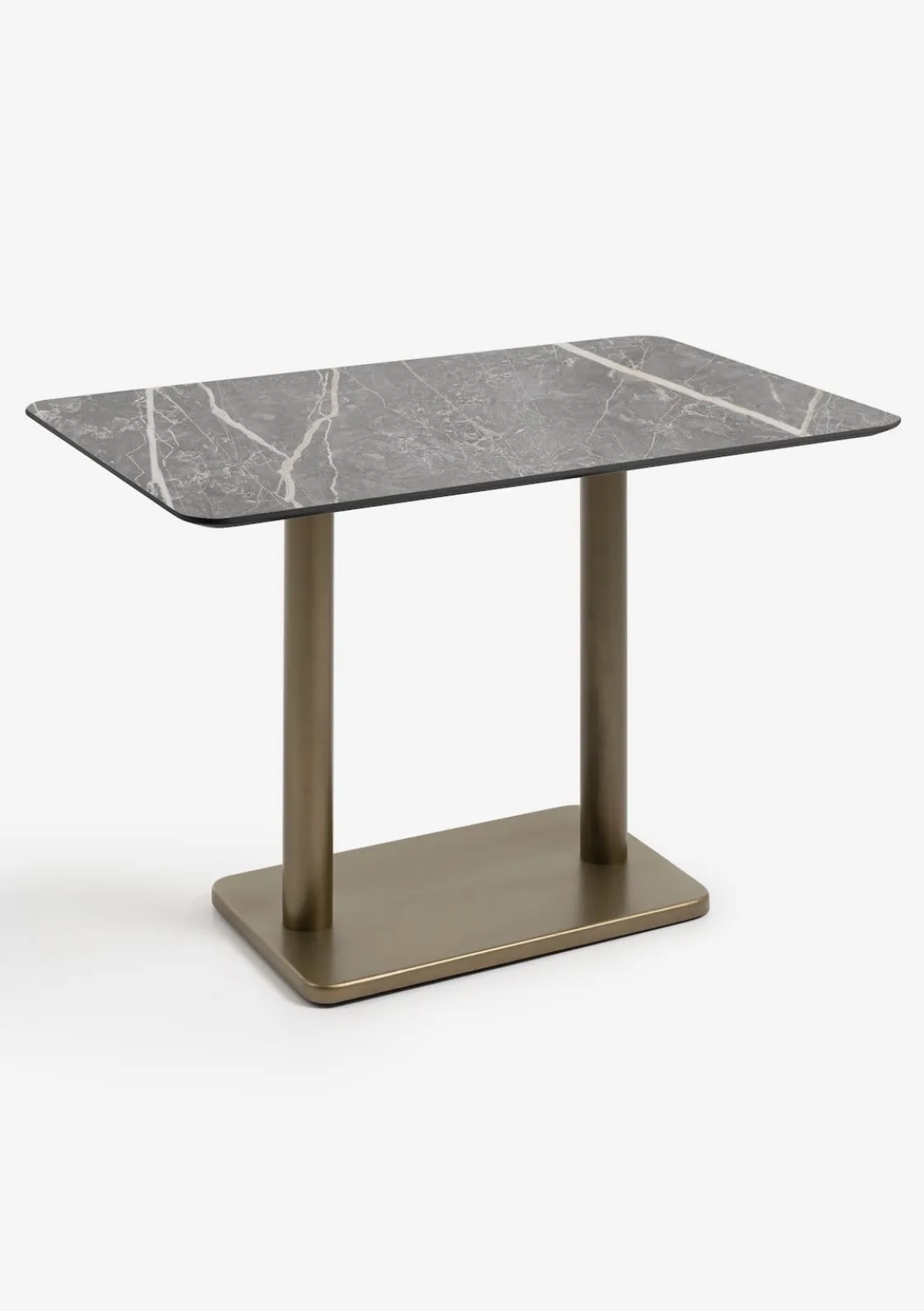 XOOON Brest bistrotafel marble light grey (120x75cm) kleur Goud^ Eettafels|Woonaccessoires
