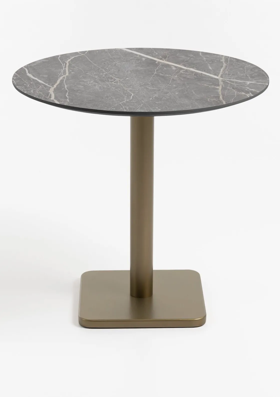 XOOON Brest bistrotafel marble light grey (D80cm) kleur Goud^ Woonaccessoires|Eettafels
