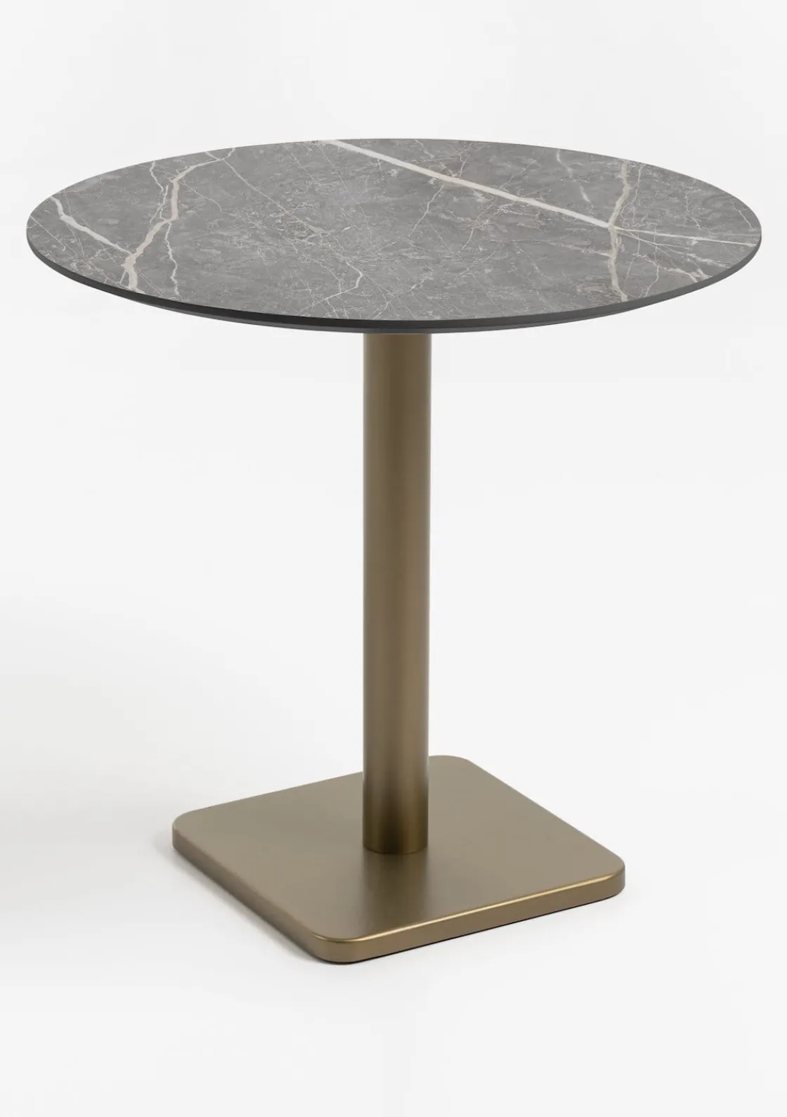 XOOON Brest bistrotafel marble light grey (D80cm) kleur Goud^ Woonaccessoires|Eettafels