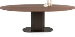 XOOON Brianza, eetkamertafel 240 x 100 cm - walnoot fineer - Steel Brown^ Eettafels|Tafelconfigurator