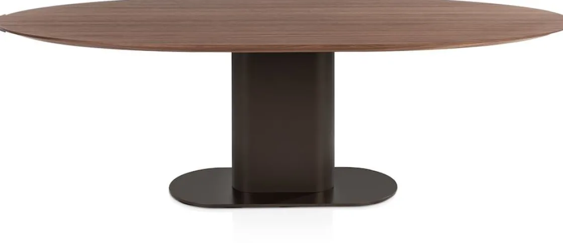 XOOON Brianza, eetkamertafel 240 x 100 cm - walnoot fineer - Steel Brown^ Eettafels|Tafelconfigurator