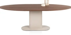 XOOON Brianza, eetkamertafel 240 x 100 cm - walnoot fineer - Creme^ Eettafels|Tafelconfigurator