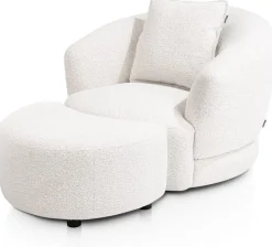 XOOON Cervos, fauteuil draaibaar - rond 100cm incl. 1 kussen 45x45^ Leren Fauteuils|Stoffen Fauteuils