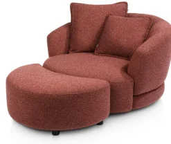 XOOON Cervos, fauteuil draaibaar - rond 130cm incl. 1 kussen 60x60 + 1 kussen 45x45^ Leren Fauteuils|Stoffen Fauteuils