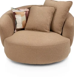 XOOON Cervos, fauteuil draaibaar - rond 130cm incl. 1 kussen 60x60 + 1 kussen 45x45^ Leren Fauteuils|Stoffen Fauteuils