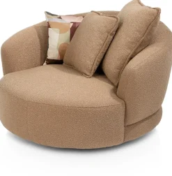 XOOON Cervos, fauteuil draaibaar - rond 130cm incl. 1 kussen 60x60 + 1 kussen 45x45^ Leren Fauteuils|Stoffen Fauteuils