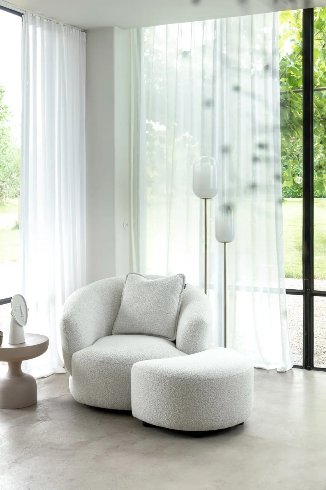 XOOON Cervos, poef/hocker bij fauteuil draaibaar klein^ Leren Fauteuils|Stoffen Fauteuils