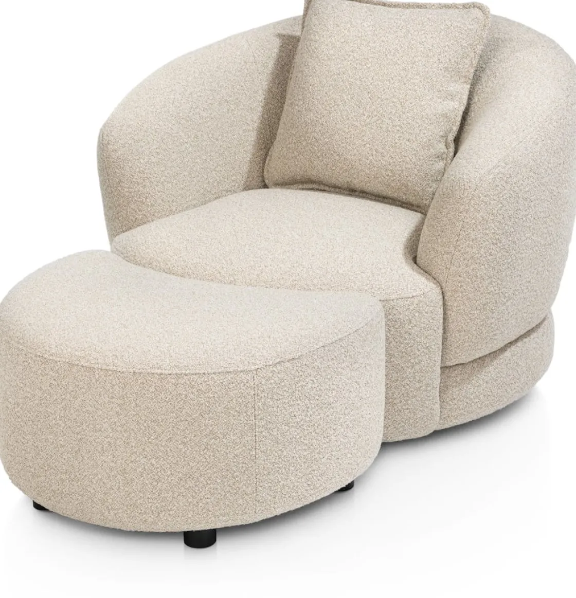 XOOON Cervos, poef/hocker bij fauteuil draaibaar klein^ Leren Fauteuils|Stoffen Fauteuils