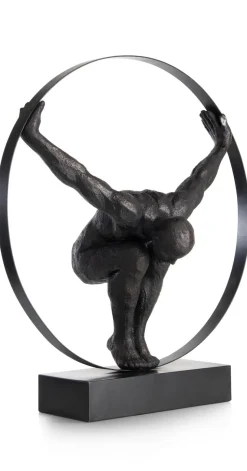 XOOON Circle Man beeld H58cm in de kleur Zwart - COCOmaison^ Woonaccessoires