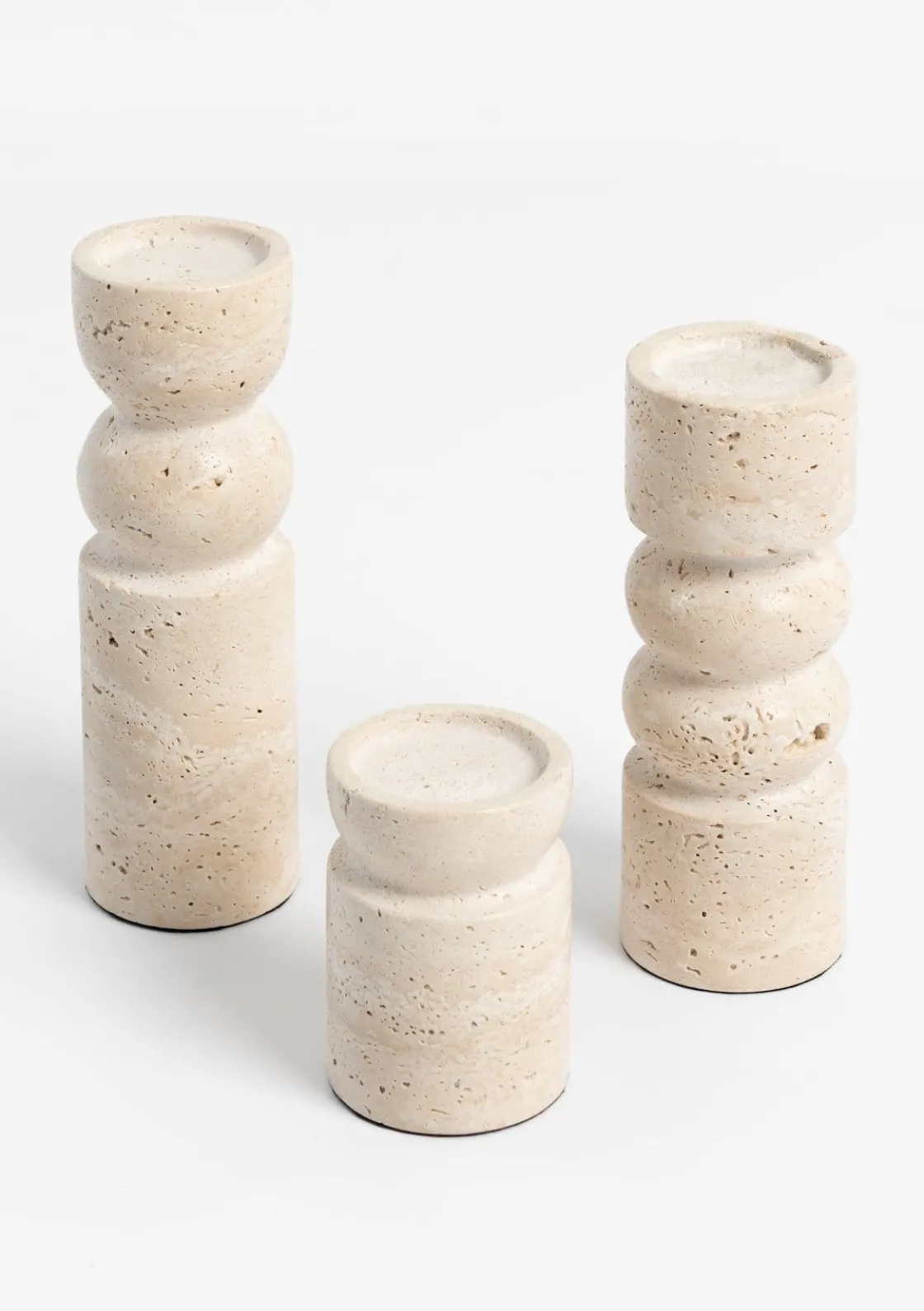 XOOON COCOmaison, Ivy set van 3 kandelaren - Cremekleurig^ Woonaccessoires