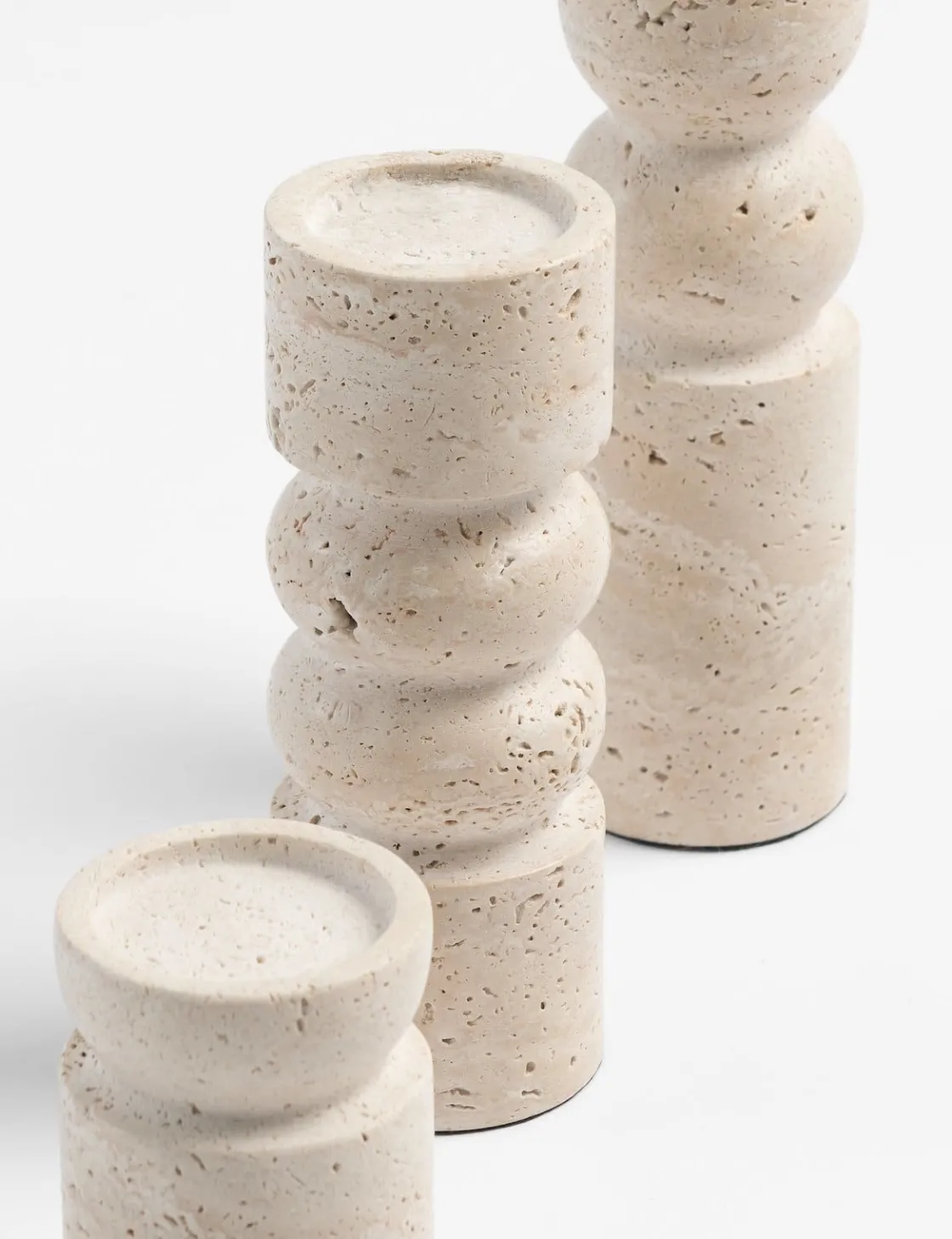 XOOON COCOmaison, Ivy set van 3 kandelaren - Cremekleurig^ Woonaccessoires