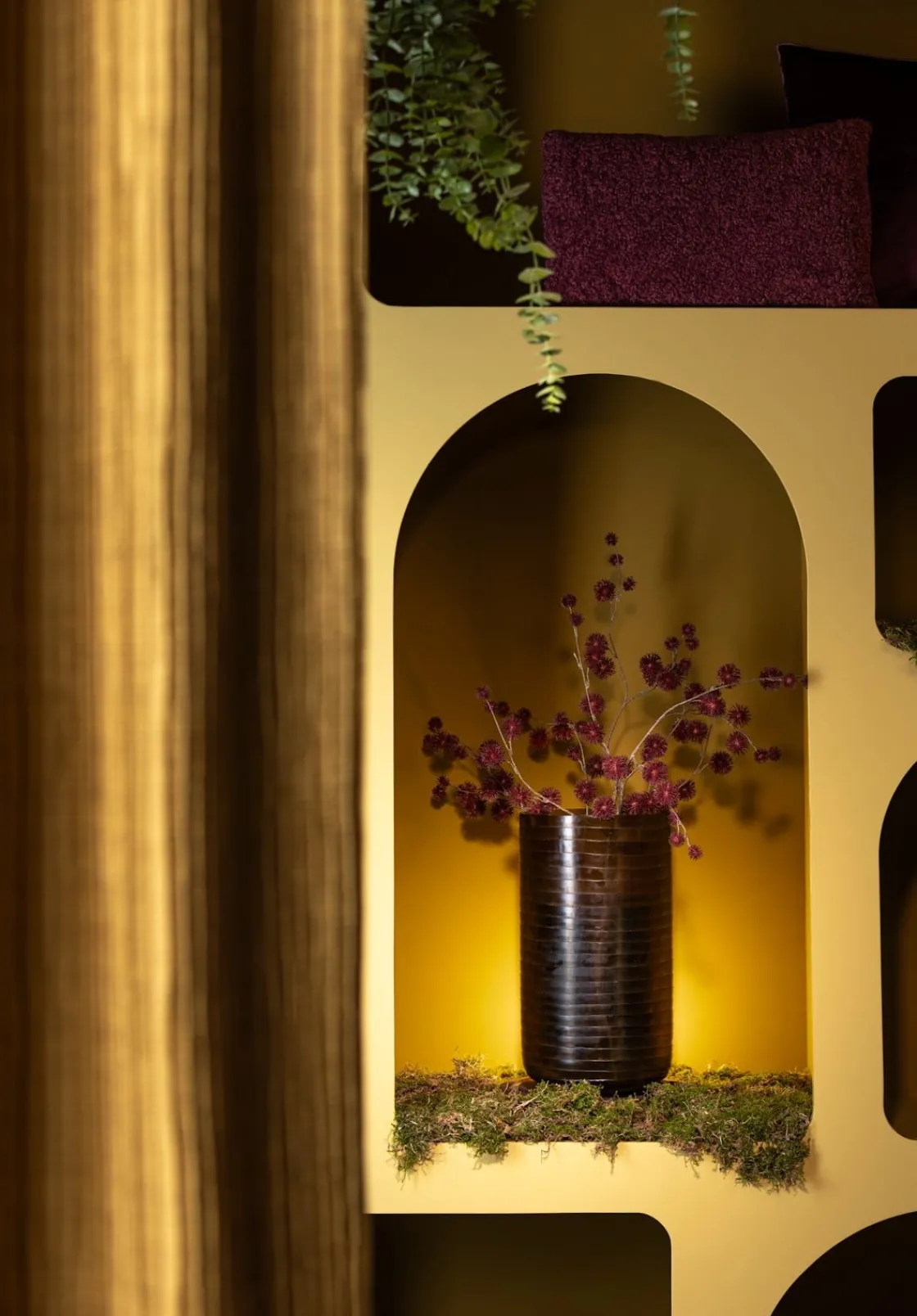 XOOON COCOmaison, Thistle spray kunstbloem 85cm - Bordeaux^ Woonaccessoires