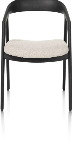 XOOON DANTE armstoel - eik antraciet met gestoffeerde zit in stof Brioni^ Armstoelen