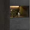 XOOON Elements, bergkast smal - 60 cm. - 1-deur + 2-laden + 1-niche + led incl. metalen poten - Onyx^ Bergkasten