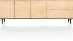 XOOON Elements, dressoir 240 cm - 3-deuren + 2-laden incl. metalen poten - natural^ Dressoirs