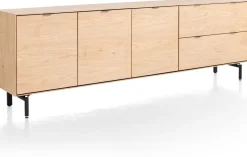 XOOON Elements, dressoir 240 cm - 3-deuren + 2-laden incl. metalen poten - natural^ Dressoirs