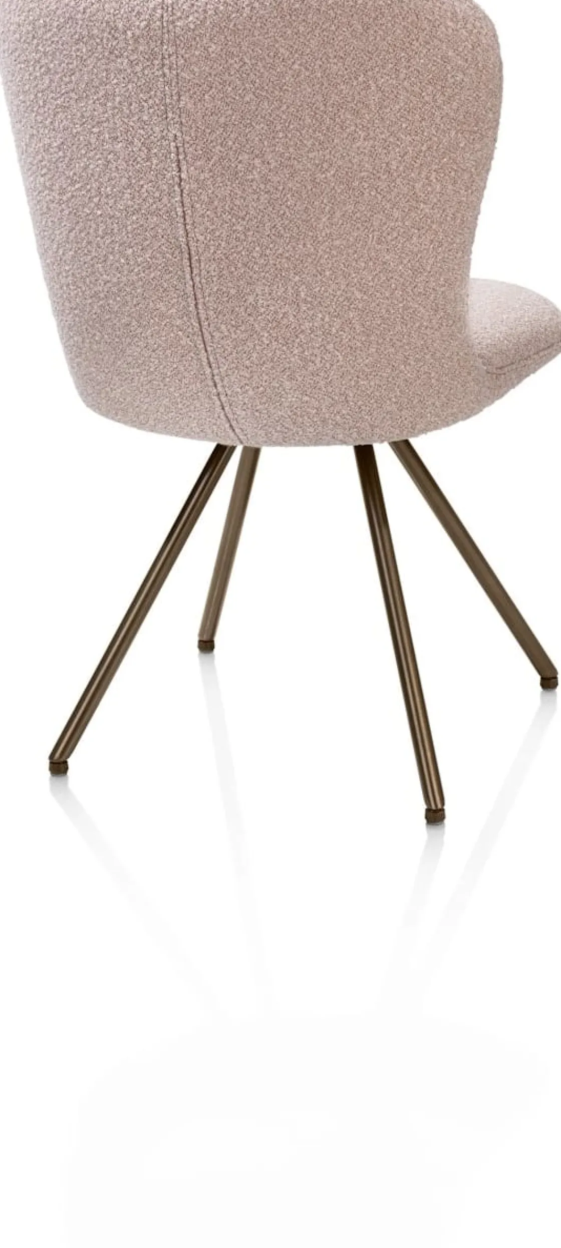 XOOON Ethan, eetkamerstoel - draaibaar steelbrown - 4-poot - stof Cloudy - Roze^ Eetkamerstoelen