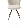XOOON Ethan, eetkamerstoel - draaibaar steelbrown - 4-poot - stof Cloudy - beige^ Eetkamerstoelen