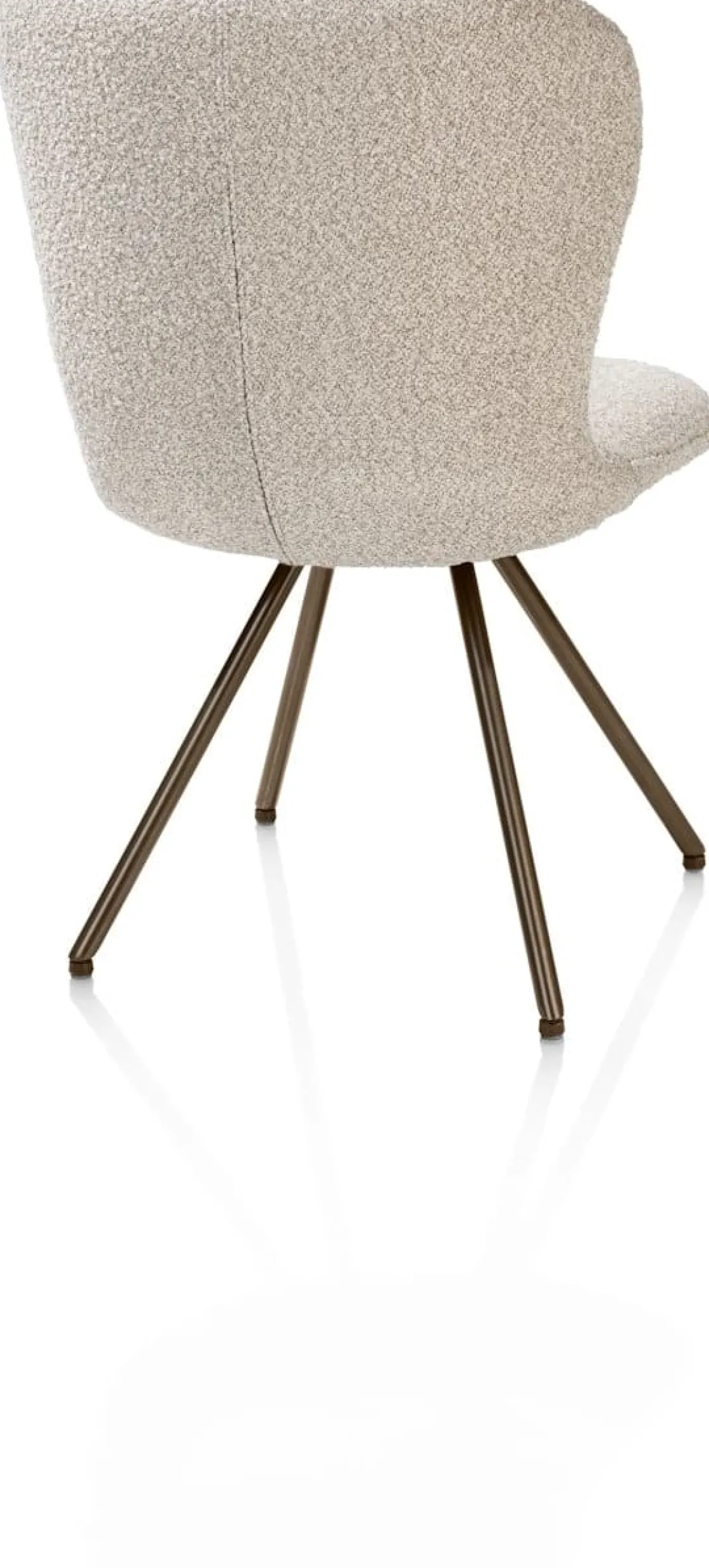 XOOON Ethan, eetkamerstoel - draaibaar steelbrown - 4-poot - stof Cloudy - beige^ Eetkamerstoelen
