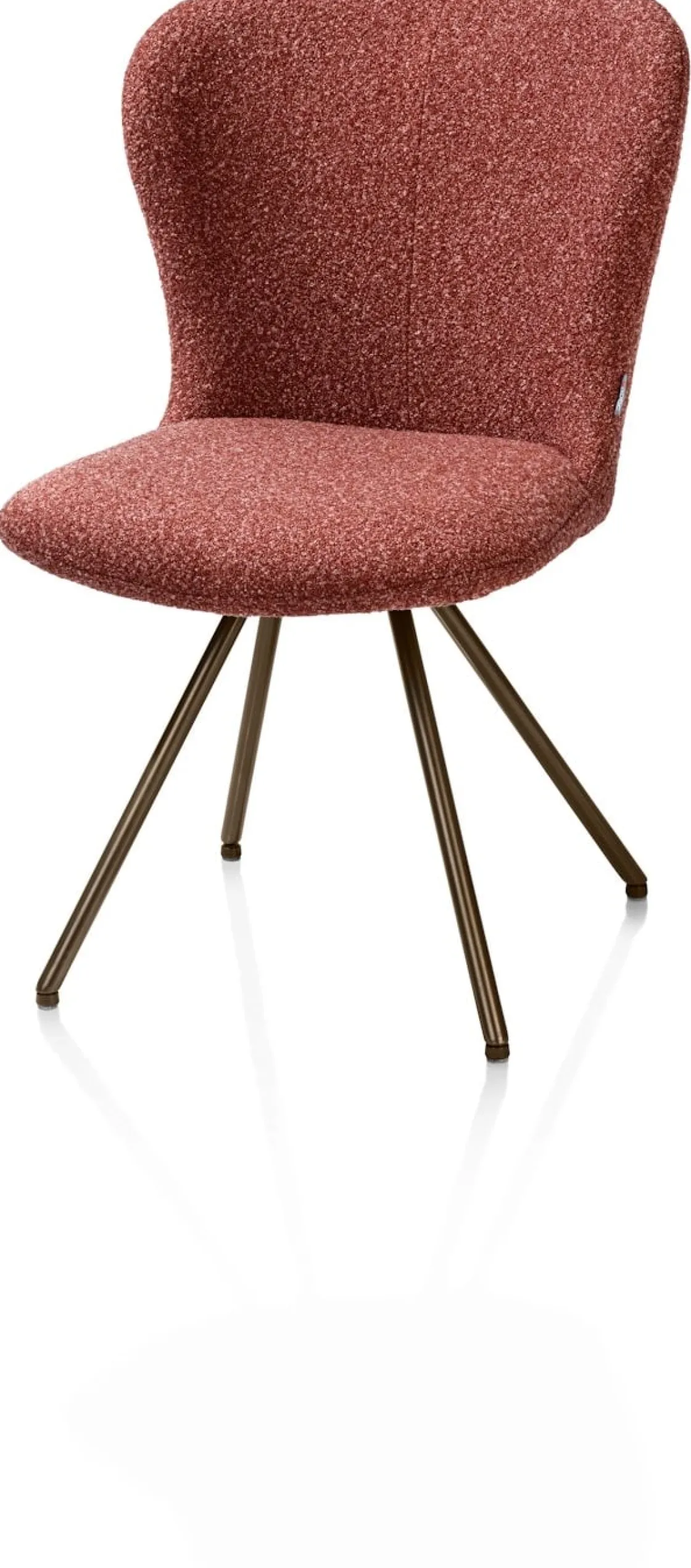 XOOON Ethan, eetkamerstoel - draaibaar steelbrown - 4-poot - stof Cloudy - koper^ Eetkamerstoelen