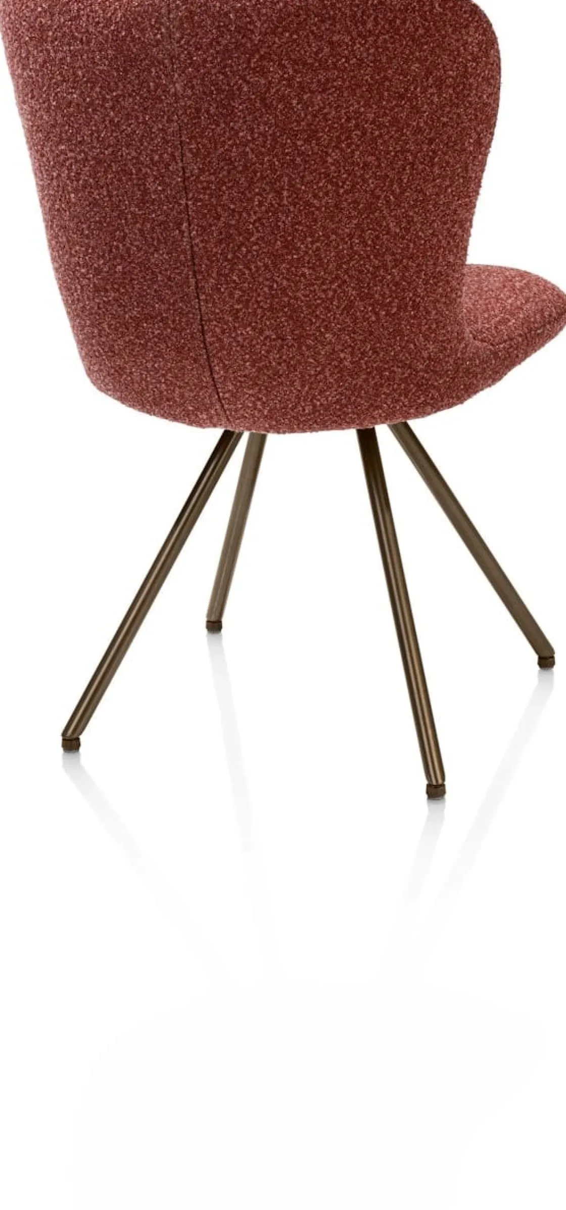 XOOON Ethan, eetkamerstoel - draaibaar steelbrown - 4-poot - stof Cloudy - koper^ Eetkamerstoelen