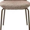 XOOON Fae, eetkamerstoel - 4-pootjes steelbrown - stof Bellini - koper^ Eetkamerstoelen