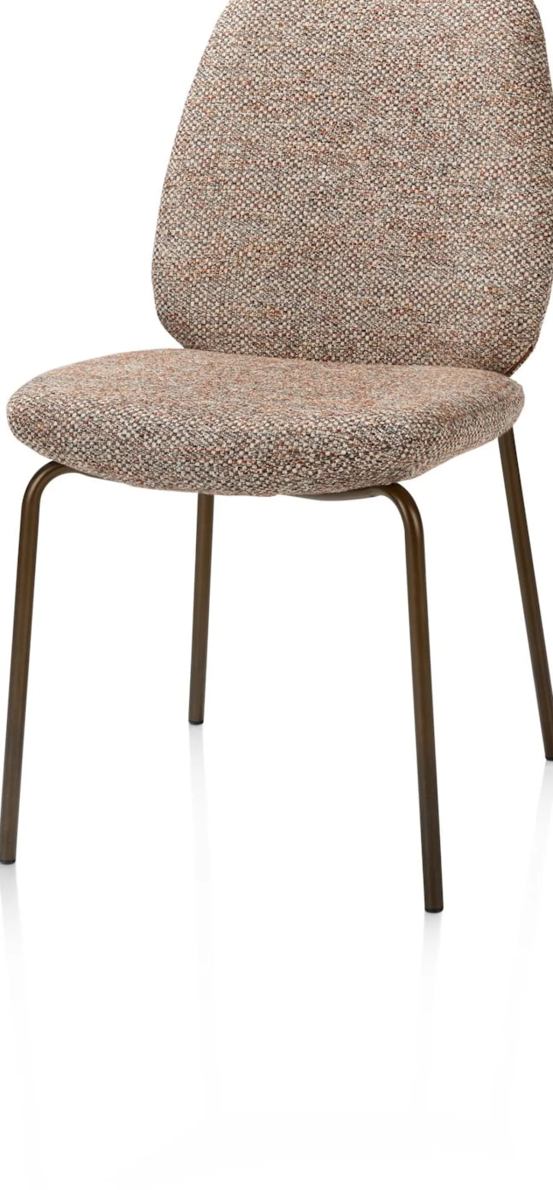 XOOON Fae, eetkamerstoel - 4-pootjes steelbrown - stof Bellini - koper^ Eetkamerstoelen