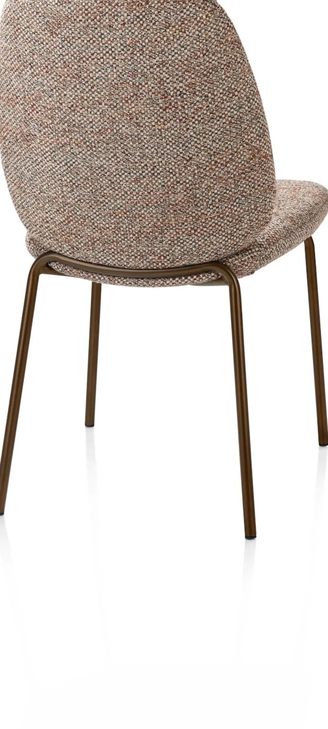 XOOON Fae, eetkamerstoel - 4-pootjes steelbrown - stof Bellini - koper^ Eetkamerstoelen