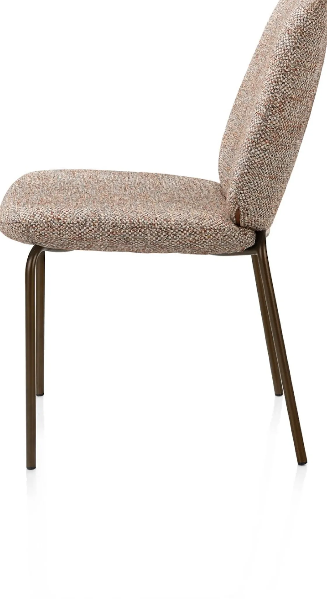 XOOON Fae, eetkamerstoel - 4-pootjes steelbrown - stof Bellini - koper^ Eetkamerstoelen