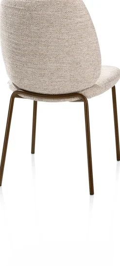 XOOON Fae, eetkamerstoel - 4-pootjes steelbrown - stof Bellini - Creme^ Eetkamerstoelen