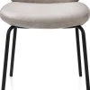 XOOON Fae, eetkamerstoel - 4-pootjes rough off black - stof Pala - Lichtgrijs^ Eetkamerstoelen