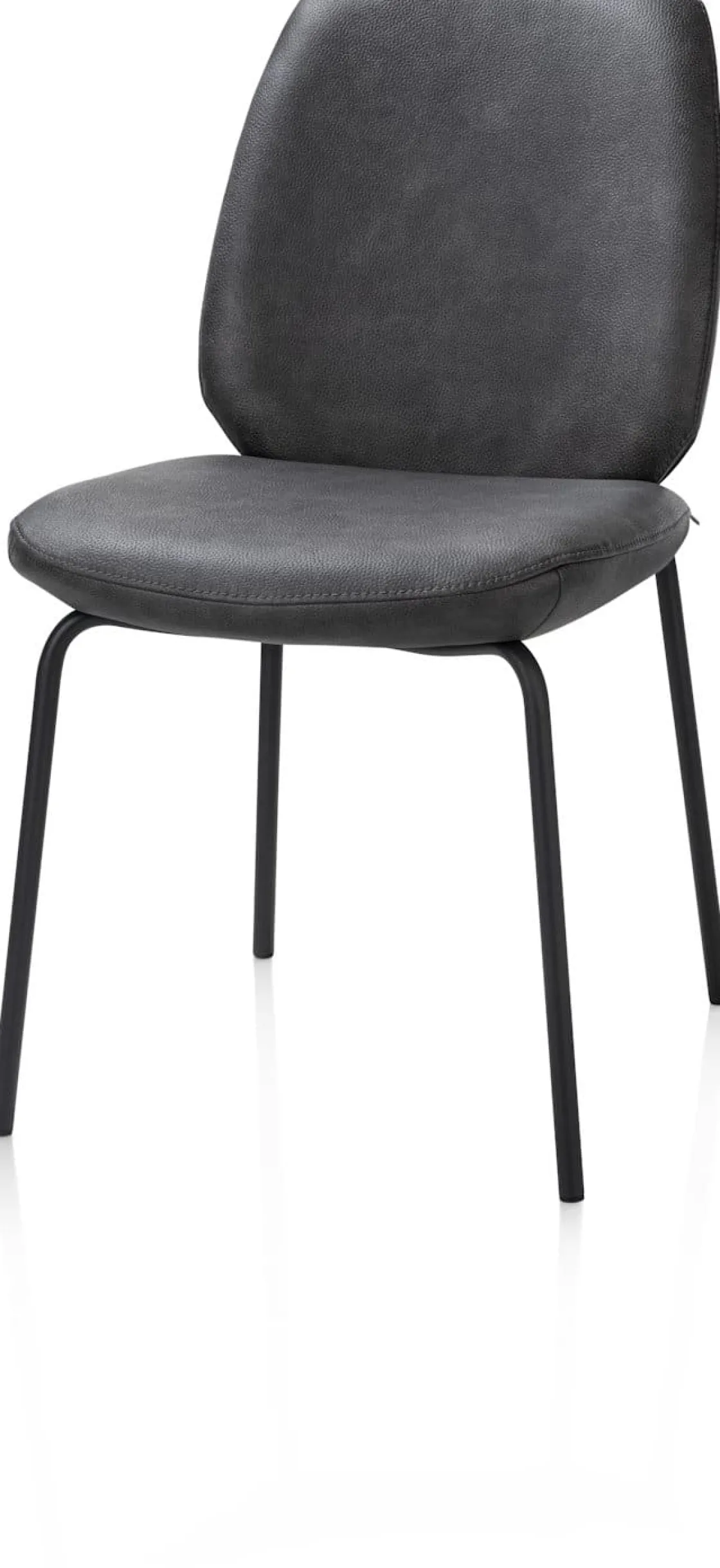 XOOON Fae, eetkamerstoel - 4-pootjes rough off black - stof Pala - Antraciet^ Eetkamerstoelen
