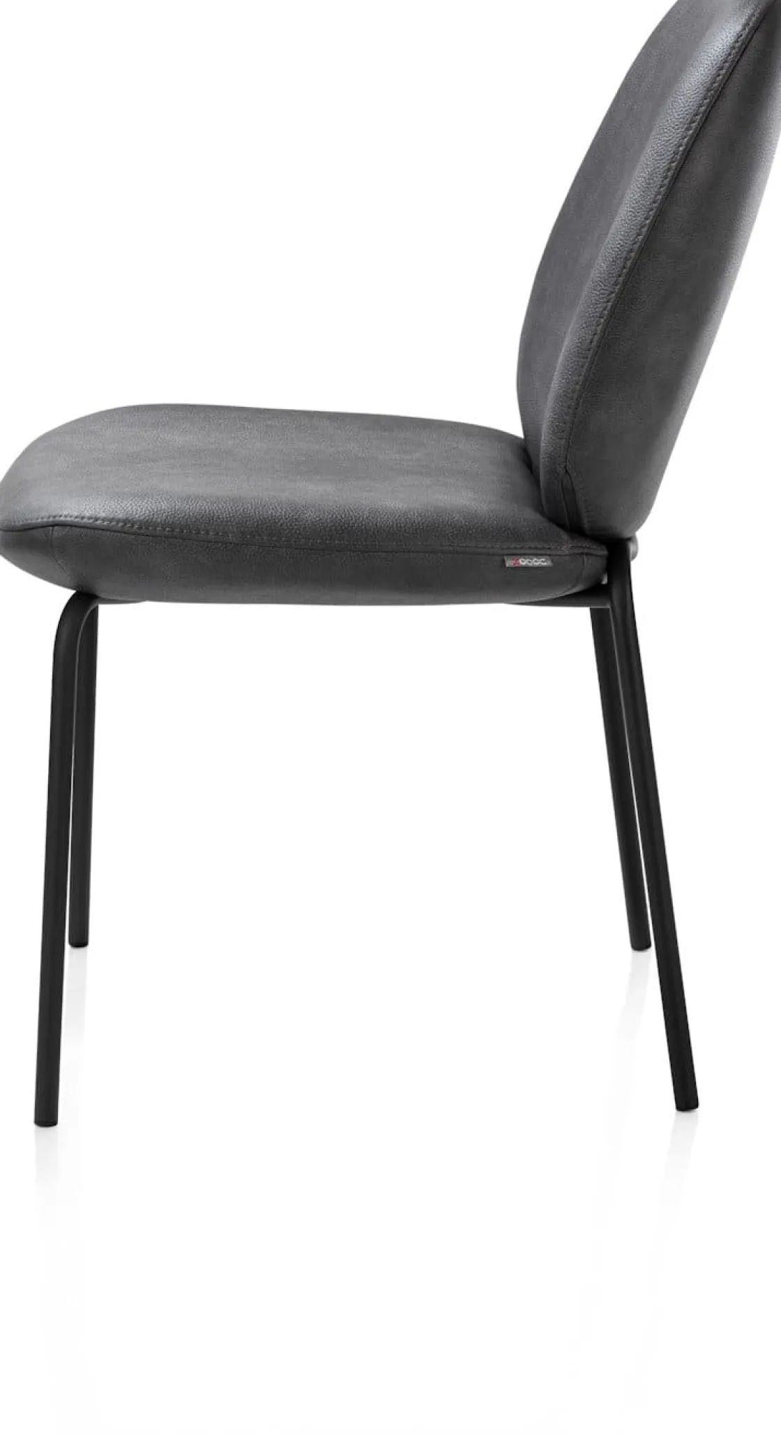 XOOON Fae, eetkamerstoel - 4-pootjes rough off black - stof Pala - Antraciet^ Eetkamerstoelen