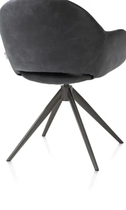 XOOON Finn, armstoel terugdraai - graphiet frame - stof Pala - Antraciet^ Armstoelen
