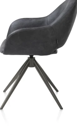XOOON Finn, armstoel terugdraai - graphiet frame - stof Pala - Antraciet^ Armstoelen