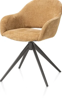 XOOON FINN armstoel terugdraai - stof Livigno - okergeel^ Armstoelen