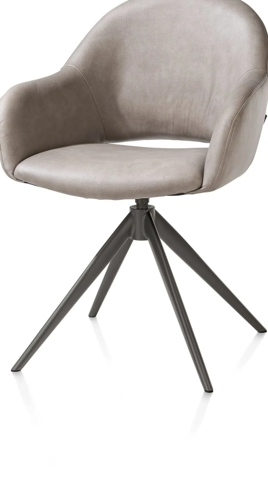 XOOON Finn, armstoel terugdraai - graphiet frame - stof Pala - Lichtgrijs^ Armstoelen