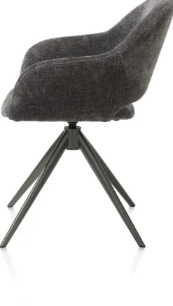 XOOON FINN armstoel terugdraai - stof Livigno - antraciet^ Armstoelen