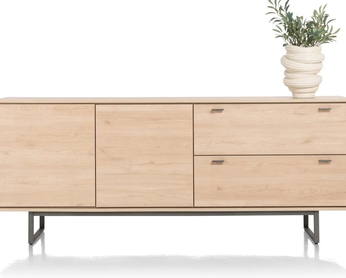 XOOON HELSINKI dressoir 210 cm - 2-deuren + 2-laden - eiken look^ Dressoirs