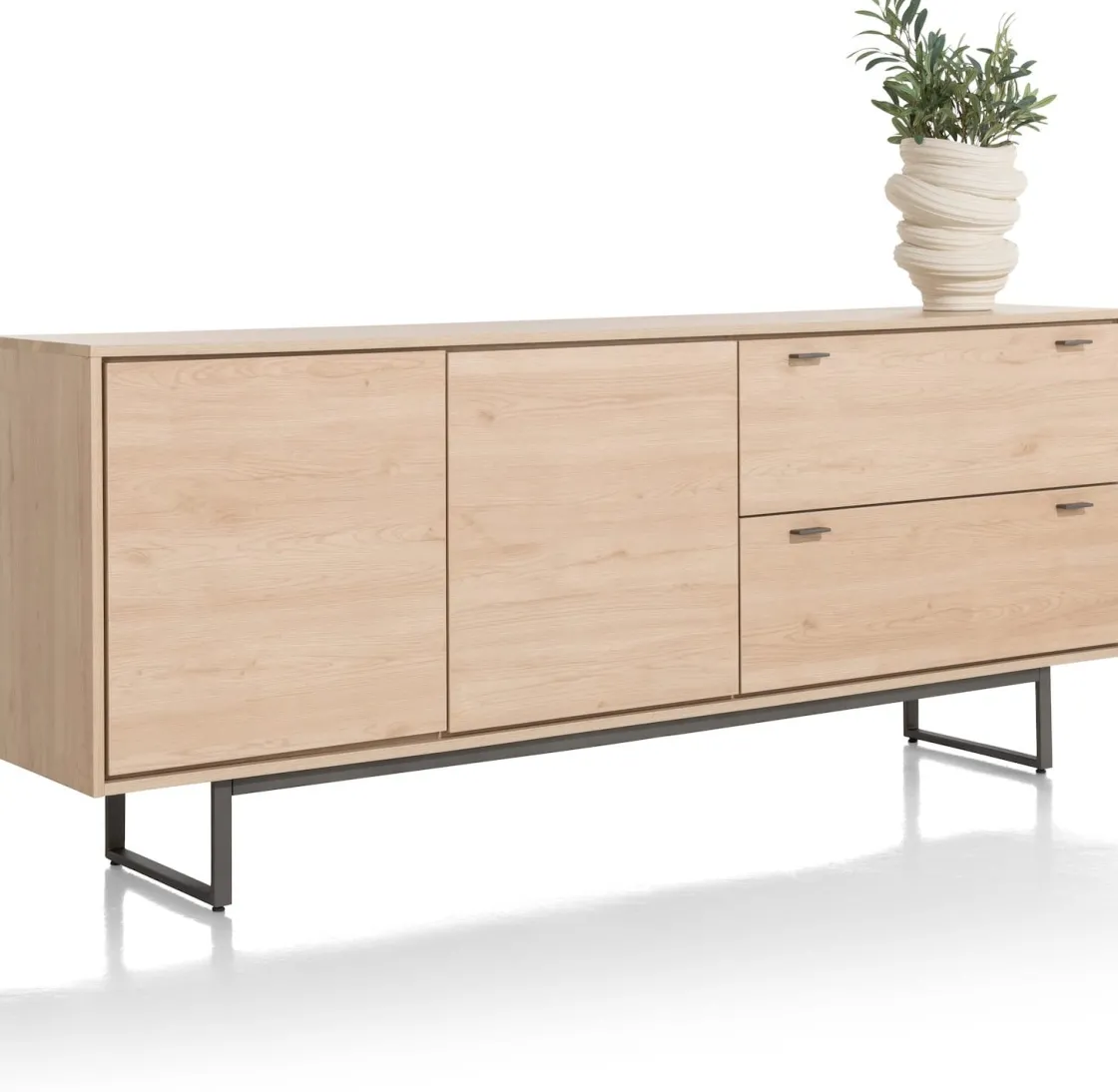 XOOON HELSINKI dressoir 210 cm - 2-deuren + 2-laden - eiken look^ Dressoirs