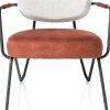 XOOON June fauteuil in combi stof met zwart metalen frame^ Leren Fauteuils|Stoffen Fauteuils
