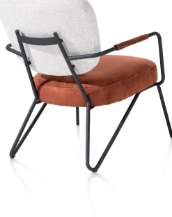 XOOON June fauteuil in combi stof met zwart metalen frame^ Leren Fauteuils|Stoffen Fauteuils