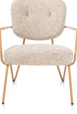 XOOON June fauteuil in combi stof met zwart metalen frame^ Leren Fauteuils|Stoffen Fauteuils