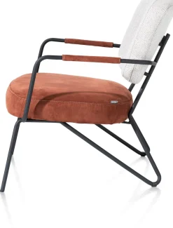 XOOON June fauteuil in combi stof met zwart metalen frame^ Leren Fauteuils|Stoffen Fauteuils