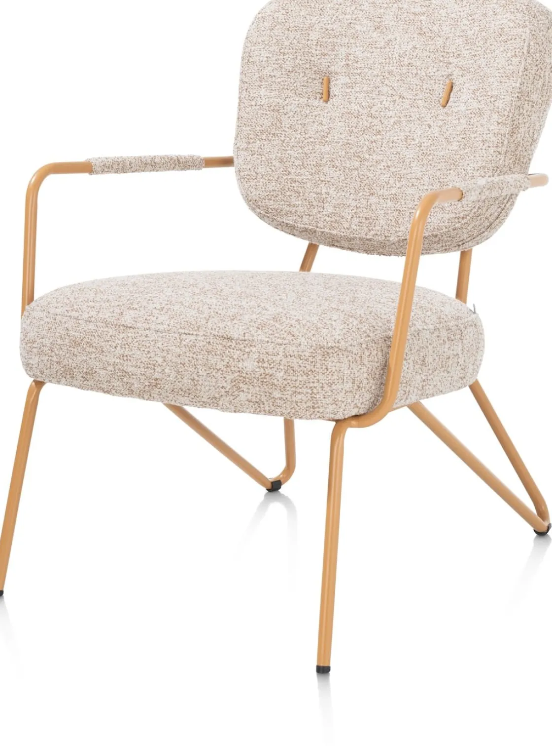 XOOON June fauteuil in combi stof met zwart metalen frame^ Leren Fauteuils|Stoffen Fauteuils