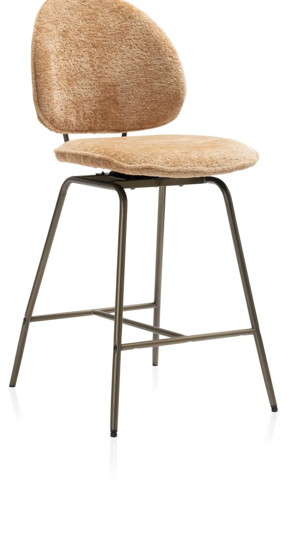 XOOON Kjel barstoel - champagne frame in de kleur Okergeel^ Barkrukken En Barstoelen|Woonaccessoires