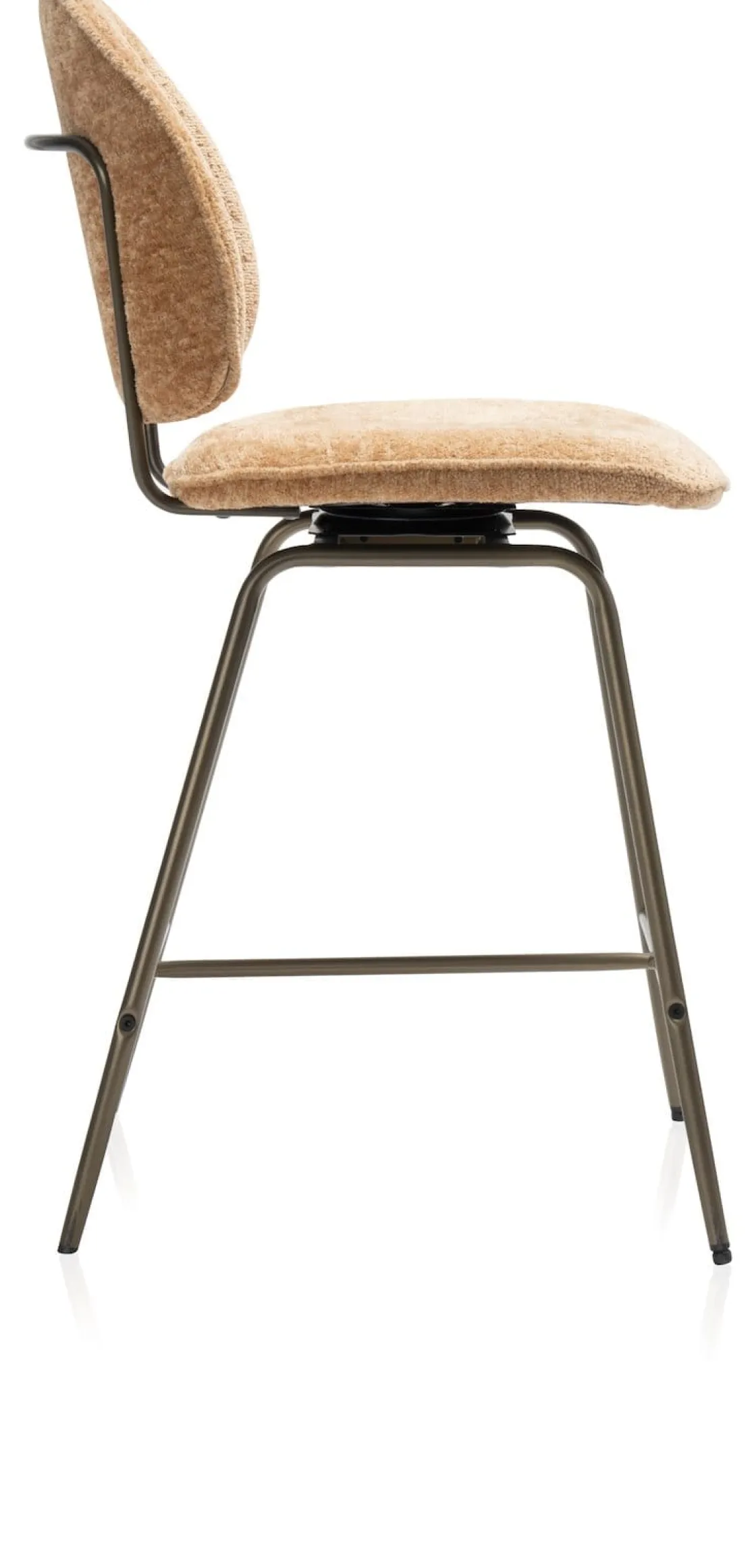 XOOON Kjel barstoel - champagne frame in de kleur Okergeel^ Barkrukken En Barstoelen|Woonaccessoires
