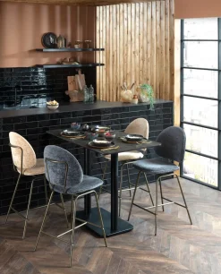 XOOON Kjel barstoel - champagne frame in de kleur Antraciet^ Woonaccessoires|Barkrukken En Barstoelen